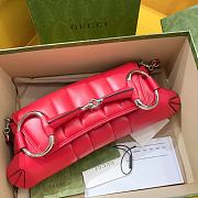 Gucci Horsebit large chain red leather bag - 3