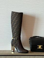 Fendi Delfina brown leather high-heeled boots - 6