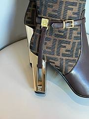 Fendi Delfina brown leather high-heeled boots - 5