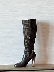 Fendi Delfina brown leather high-heeled boots - 3