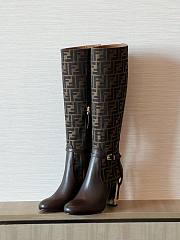 Fendi Delfina brown leather high-heeled boots - 2