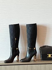 Fendi Delfina black FF leather high-heeled boots - 2