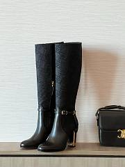 Fendi Delfina black FF leather high-heeled boots - 3