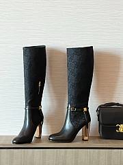 Fendi Delfina black FF leather high-heeled boots - 5