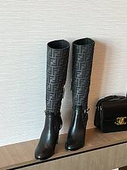 Fendi Delfina black leather high-heeled boots - 2