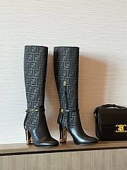 Fendi Delfina black leather high-heeled boots - 3