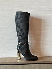 Fendi Delfina black leather high-heeled boots - 4