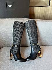 Fendi Delfina black leather high-heeled boots - 6