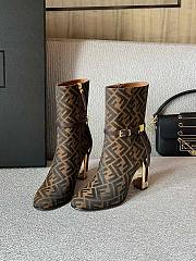 Fendi Delfina brown leather short-heeled boots - 1