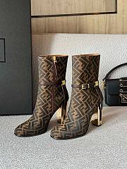 Fendi Delfina brown leather short-heeled boots - 6