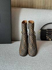 Fendi Delfina brown leather short-heeled boots - 4