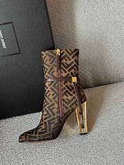 Fendi Delfina brown leather short-heeled boots - 3