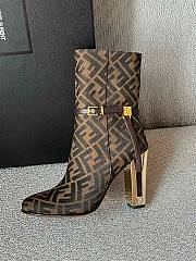 Fendi Delfina brown leather short-heeled boots - 2