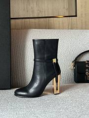 Fendi Delfina black leather short-heeled boots - 5