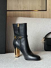 Fendi Delfina black leather short-heeled boots - 4