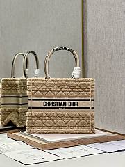 Dior book tote small beige cannage shearling bag - 1