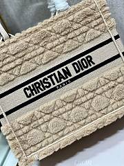 Dior book tote small beige cannage shearling bag - 2