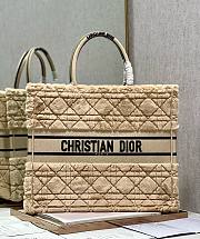 Dior book tote large beige cannage shearling bag - 1