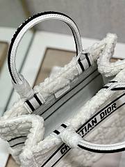 Dior book tote small white cannage shearling bag - 4