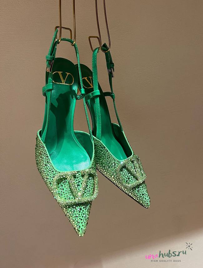 Valentino green crystal heels 9cm - 1