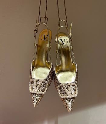 Valentino gold crystal heels 9cm