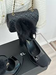 Chanel 23P black ankle strap block heels  - 6