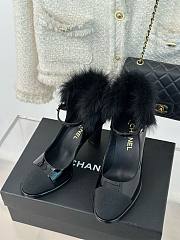 Chanel 23P black ankle strap block heels  - 3