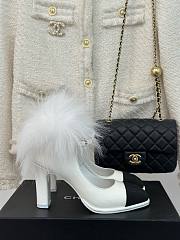 Chanel 23P white ankle strap block heels  - 6