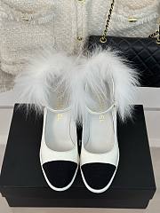 Chanel 23P white ankle strap block heels  - 3