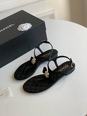 Chanel flower black sandals - 3