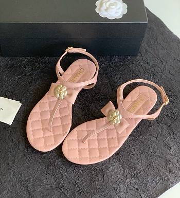 Chanel flower pink sandals