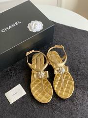 Chanel flower gold sandals - 4
