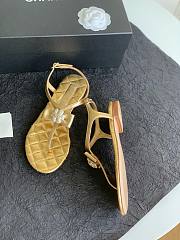 Chanel flower gold sandals - 5
