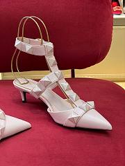 Valentino Garavani Maxi Stud Pink Ankle Heels  - 3