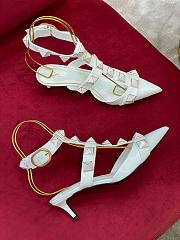 Valentino Garavani Maxi Stud White Ankle Heels - 5