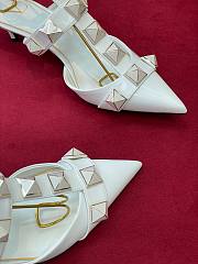 Valentino Garavani Maxi Stud White Ankle Heels - 4