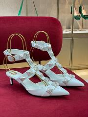 Valentino Garavani Maxi Stud White Ankle Heels - 1