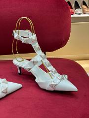 Valentino Garavani Maxi Stud White Ankle Heels - 2