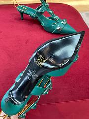 Valentino Garavani Maxi Stud Green Ankle Heels - 4