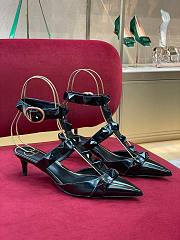 Valentino Garavani Maxi Stud Black Ankle Heels - 1