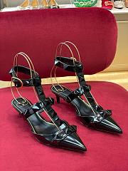 Valentino Garavani Maxi Stud Black Ankle Heels - 4