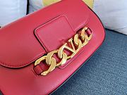 Valentino Vlogo red leather chain shoulder bag - 6