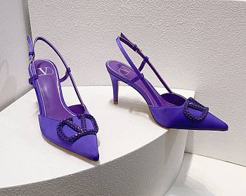 Valentino Vlogo purple slingback heels 80mm