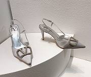 Valentino Vlogo silver slingback heels 80mm - 1