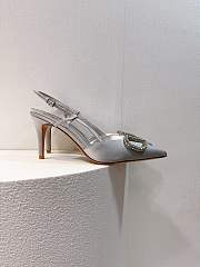 Valentino Vlogo silver slingback heels 80mm - 6