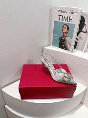 Valentino Vlogo silver slingback heels 80mm - 4