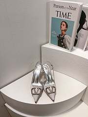 Valentino Vlogo silver slingback heels 80mm - 3