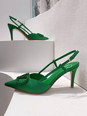 Valentino Vlogo green slingback heels 80mm - 3