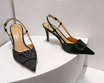 Valentino Vlogo black slingback heels 80mm