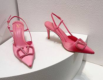 Valentino Vlogo pink slingback heels 80mm